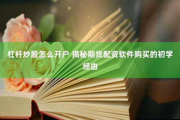 杠杆炒股怎么开户 揭秘期货配资软件购买的初学经由
