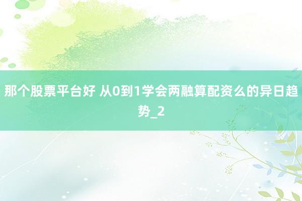 那个股票平台好 从0到1学会两融算配资么的异日趋势_2