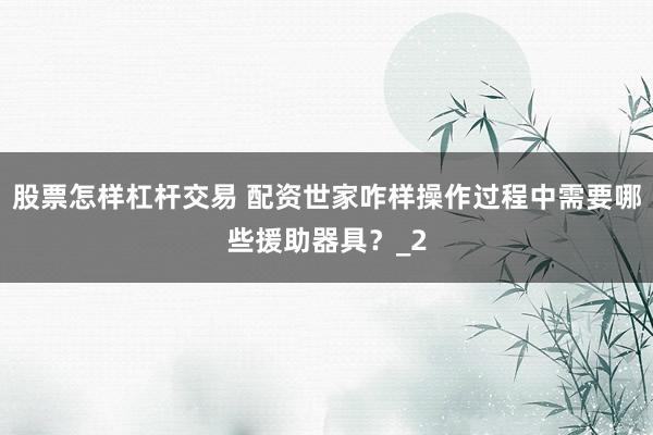 股票怎样杠杆交易 配资世家咋样操作过程中需要哪些援助器具?_2