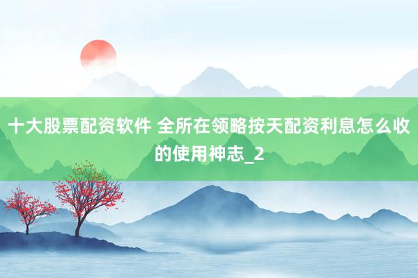 十大股票配资软件 全所在领略按天配资利息怎么收的使用神志_2